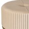Fabulaxe Round Velvet Ottoman Stool Raised with Hairpin Gold Base, Cream, Medium QI004324.CM.M - alternate 7